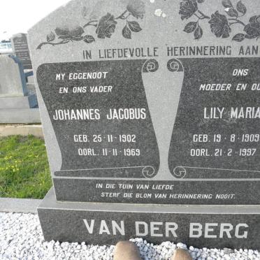 BERG Johannes Jacobus, van der 1902-1969 &amp; Lily Maria 1909-1997