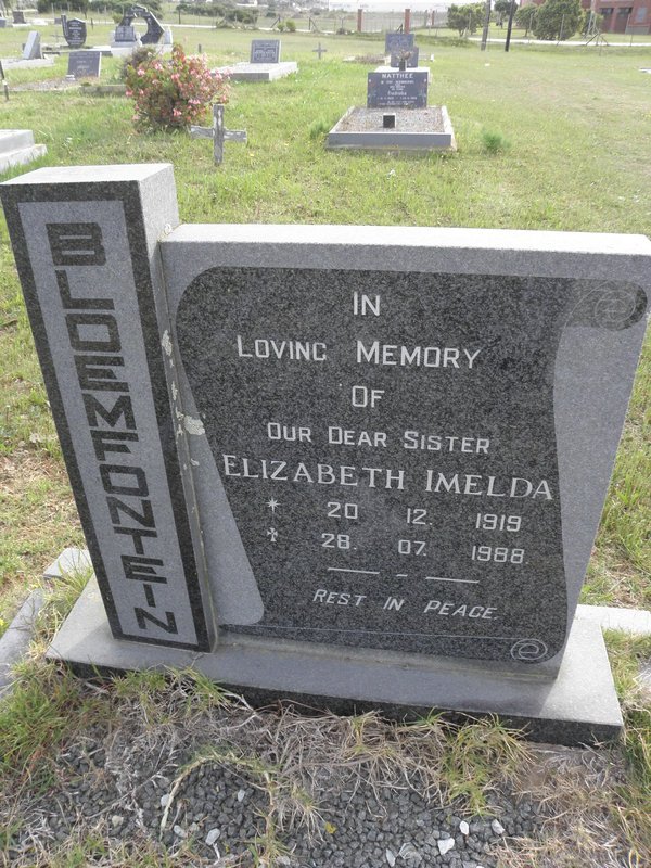 BLOEMFONTEIN Elizabeth Imelda 1919-1988