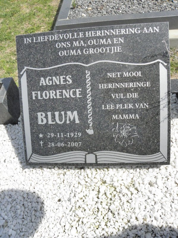 BLUM Agnes Florence 1929-2007