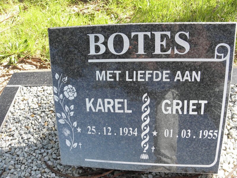 BOTES Karel 1934- &amp; Griet 1955-