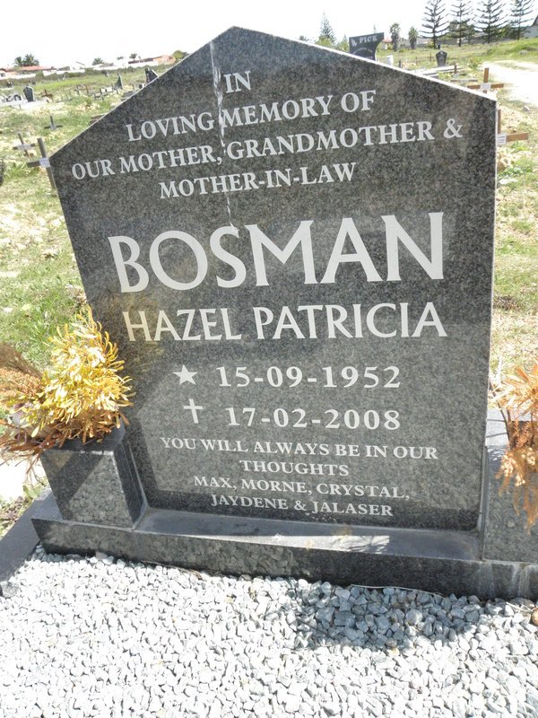 BOSMAN Hazel Patricia 1952-2008