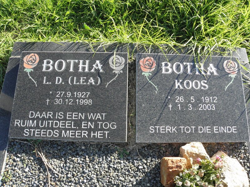 BOTHA Koos 1912-2003 &amp; L.D. 1927-1998