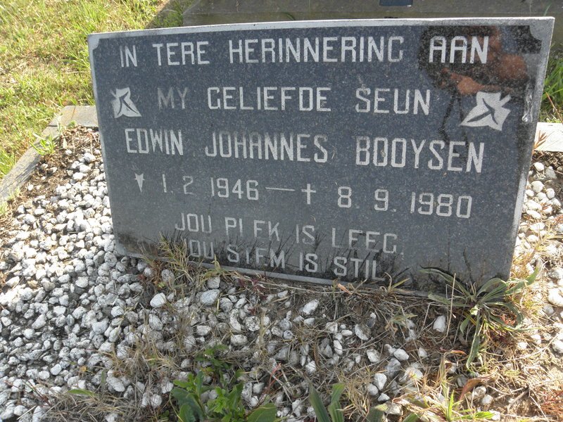 BOOYSEN Edwin Johannes 1946-1980