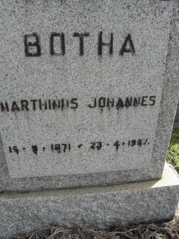 BOTHA Marthinus Johannes 1871-1967