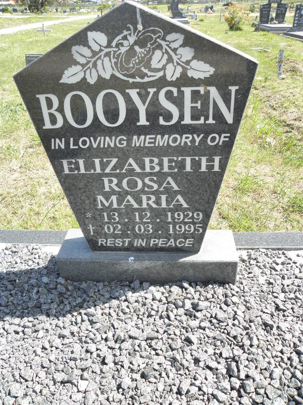 BOOYSEN Elizabeth Rosa Maria 1929-1995