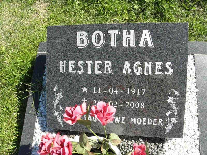 BOTHA Hester Agnes 1917-2008