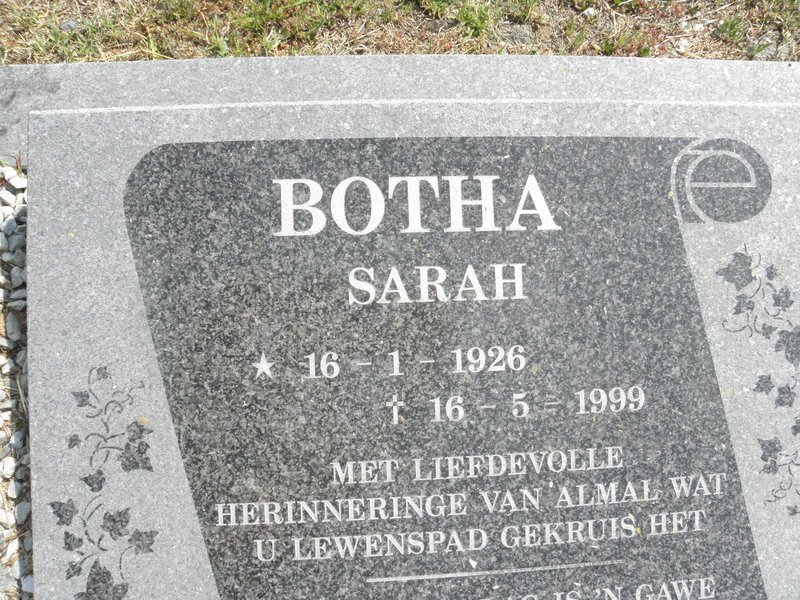 BOTHA Sarah 1926-1999