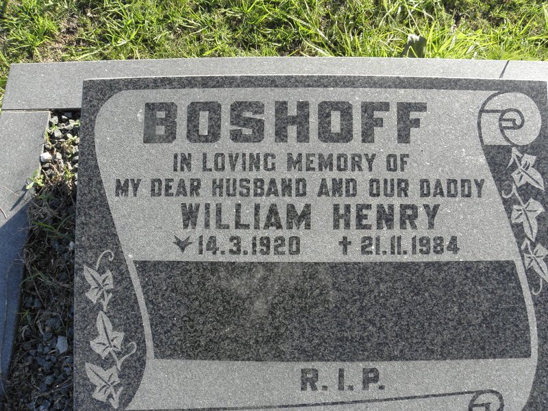 BOSHOFF William Henry 1920-1984