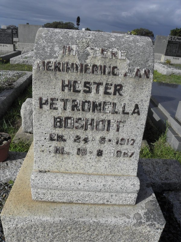 BOSHOFF Hester Petronella 1917-1967