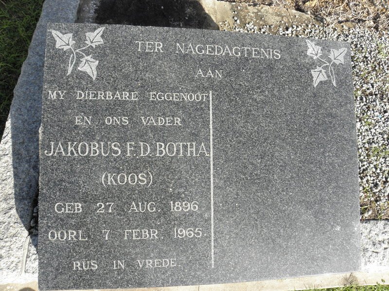 BOTHA Jakobus F.D. 1896-1965