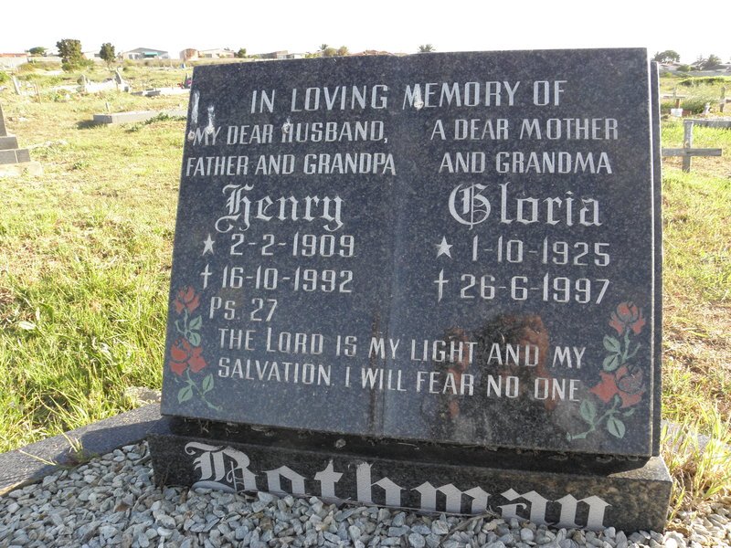 BOTHMAN Henry 1909-1992 &amp; Gloria 1925-1997