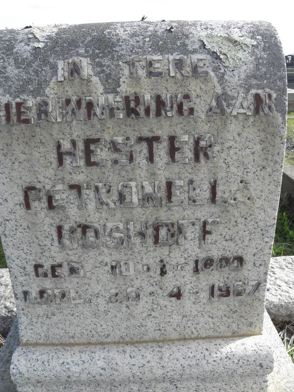 BOSHOFF Hester Petronella 1880-1967