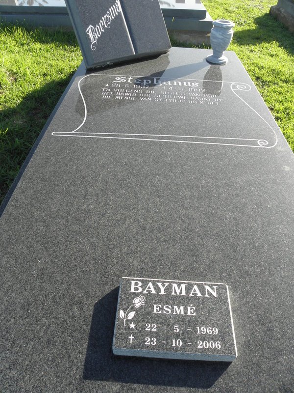 BOERSMA Stephanus 1937-1992 :: BAYMAN Esmé 1969-2006