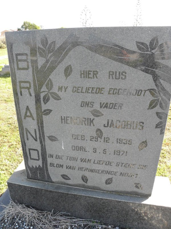 BRAND Hendrik Jacobus 1935-1971