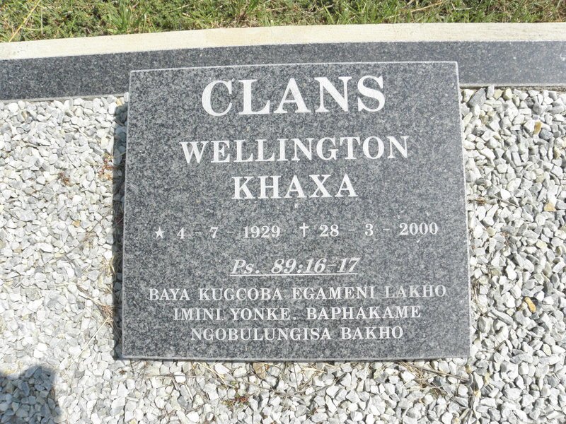 CLANS Wellington Khaxa 1929-2000