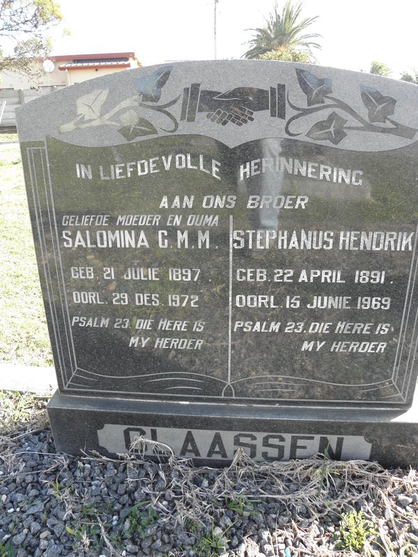 CLAASSEN Stephanus Hendrik 1891-1969 :: CLAASSEN Salomina C.M.M. 1897-1972