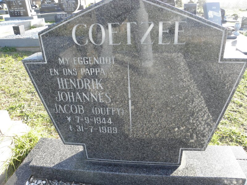 COETZEE Hendrik Johannes Jacob 1944-1989