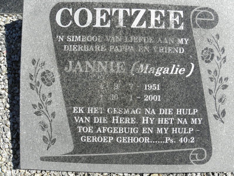 COETZEE Jannie 1951-2001