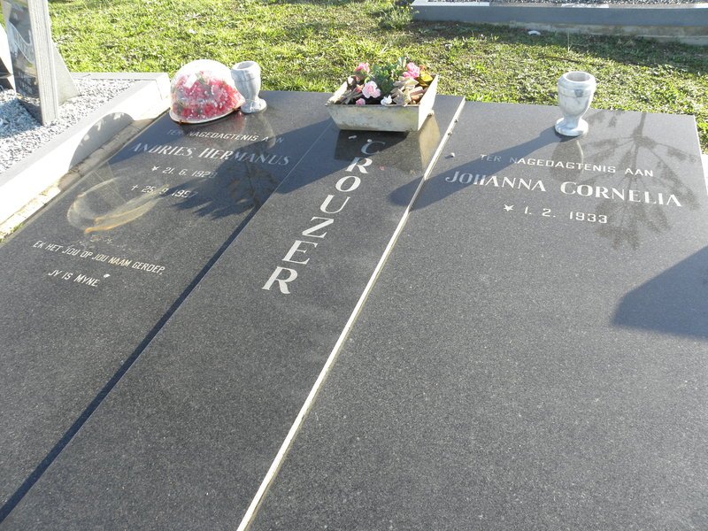 CROUZER Andries Hermanus 1928-1997 &amp; Johanna Cornelia 1933-