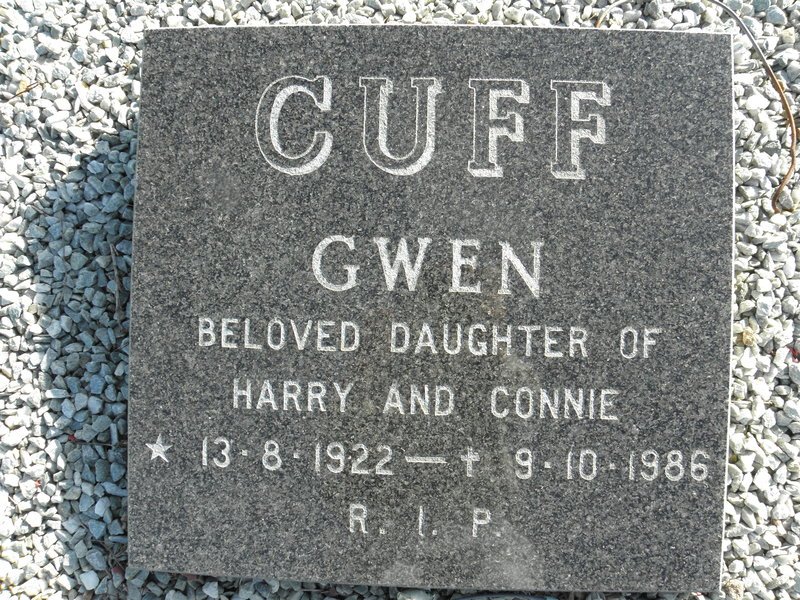 CUFF Gwen 1922-1986