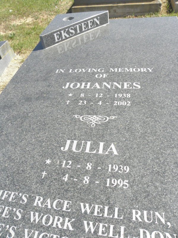 EKSTEEN Johannes 1938-2002 &amp; Julia 1939-1995