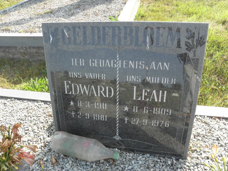 GELDERBLOEM Edward 1911-1981 &amp; Leah 1909-1976