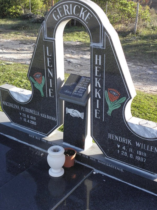 GERICKE Hendrik Willem 1919-1987 &amp; Magdalena Petronella BOTHA 1918-2003