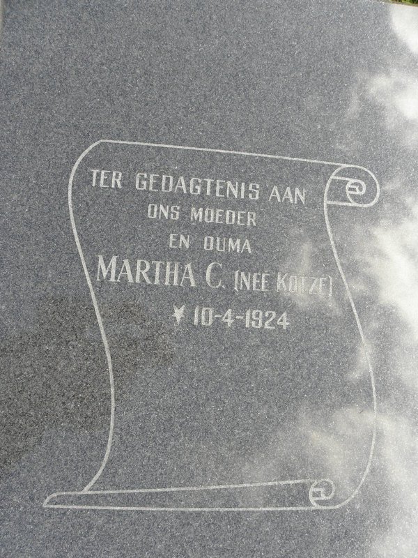 GERICKE Martha C. nee  KOTZE 1924-