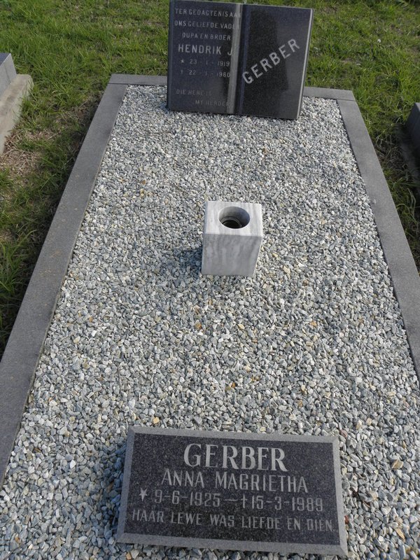 GERBER Hendrik J. 1919-1980 &amp; Anna Magrietha 1925-1989