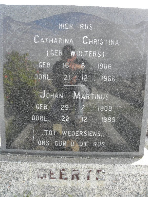 GEERTS Johan Marthinus 1908-1989 &amp; Catharina Christina WOLTERS 1906-1966