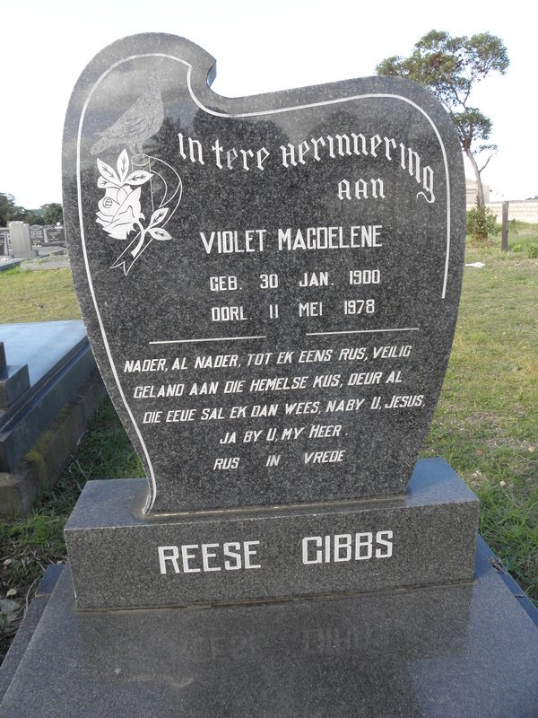 GIBBS Violet Magdelene, Reese 1900-1978