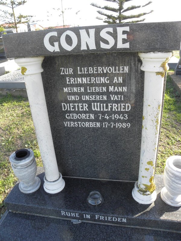 GONSE Dieter Wilfried 1943-1989