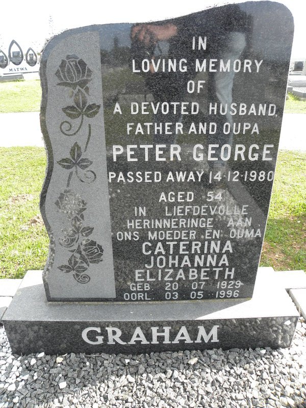 GRAHAM Peter George -1980 &amp; Caterina Johanna Elizabeth 1929-1996