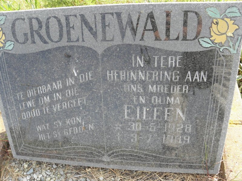 GROENEWALD Eileen 1928-1989