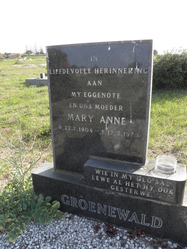 GROENEWALD Mary Anne 1904-1973