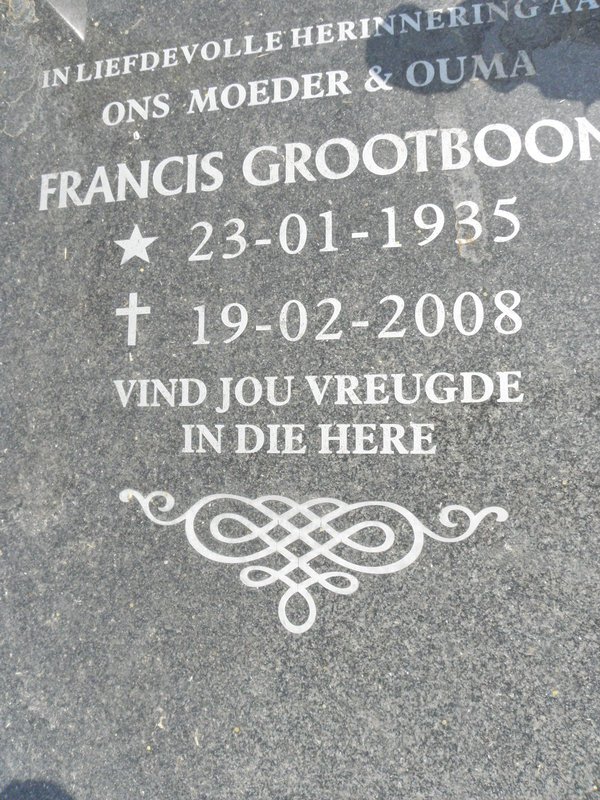 GROOTBOOM Francis 1935-2008