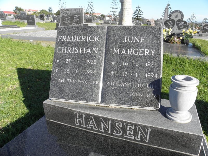 HANSEN Frederick Christian 1923-1994 &amp; June Margery 1927-1994