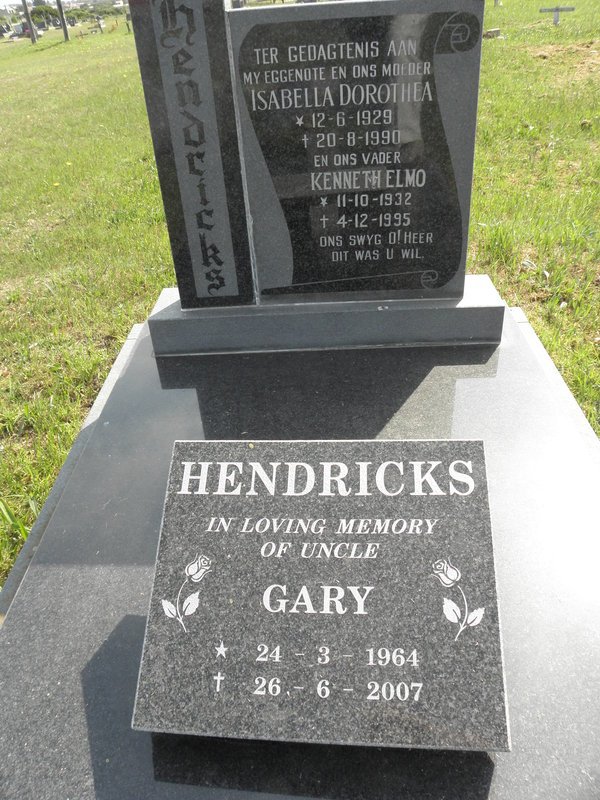 HENDRICKS Kenneth Elmo 1932-1995 &amp; Isabella Dorothea 1929-1990 :: HENDRICKS Gary 1964-2007