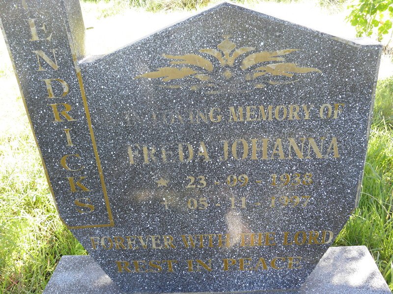 HENDRICKS Freda Johanna 1938-1997
