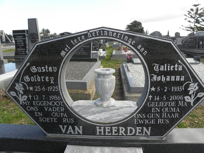 HEERDEN Gustav Goldrey 1925-1986 &amp; Talieta Johanna 1935-2006