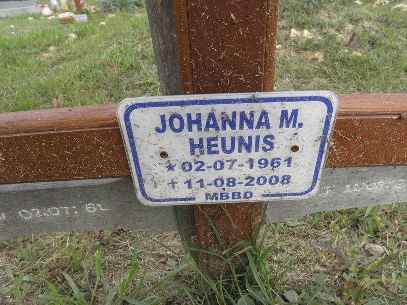 HEUNIS Johanna M. 1961-2008