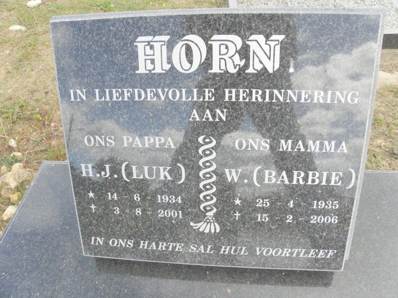 HORN H.J. 1934-2001 &amp; W. 1935-2006