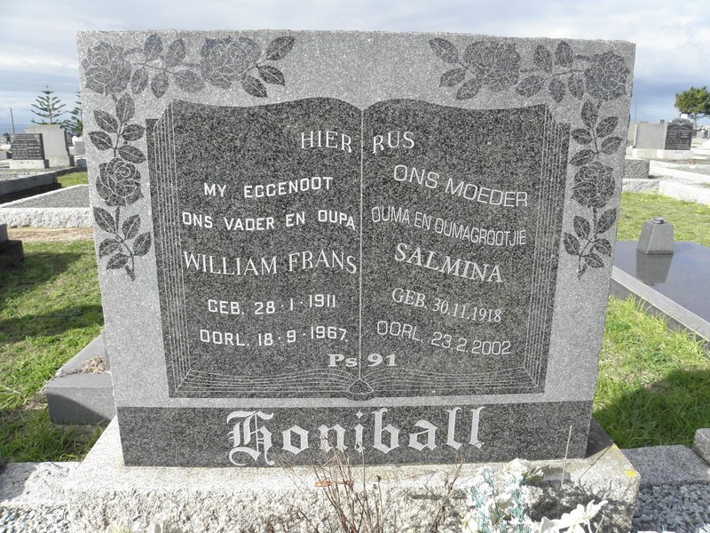 HONIBALL William Frans 1911-1967 &amp; Salmina 1918-2002