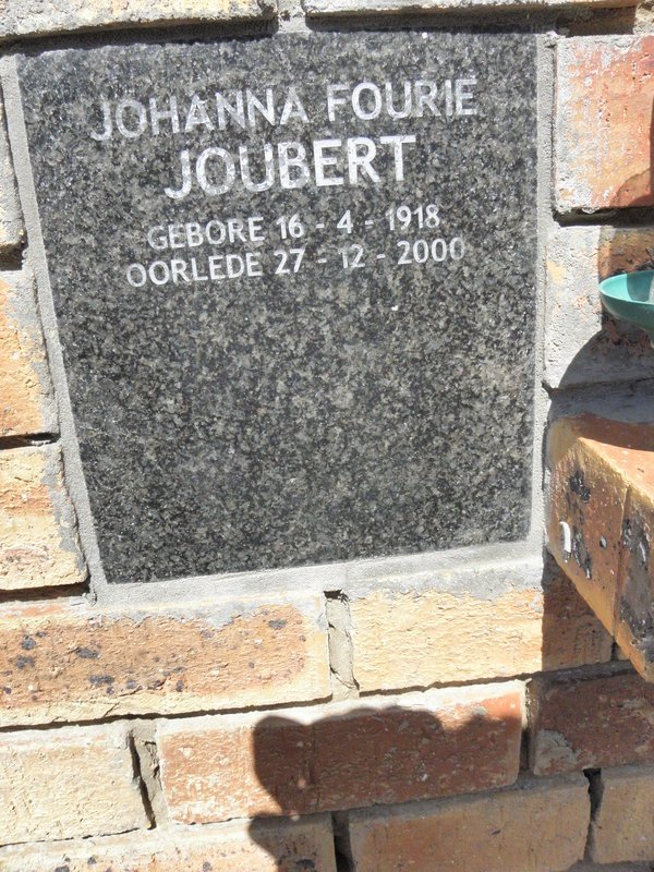 JOUBERT Johanna Fourie 1918-2000