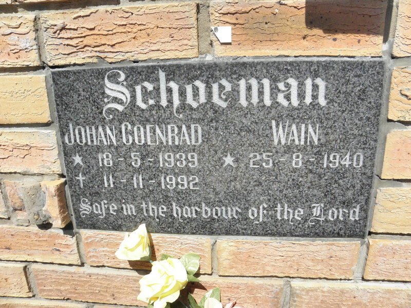 SCHOEMAN Johan Coenrad 1939-1992 &amp; Wain 1940-
