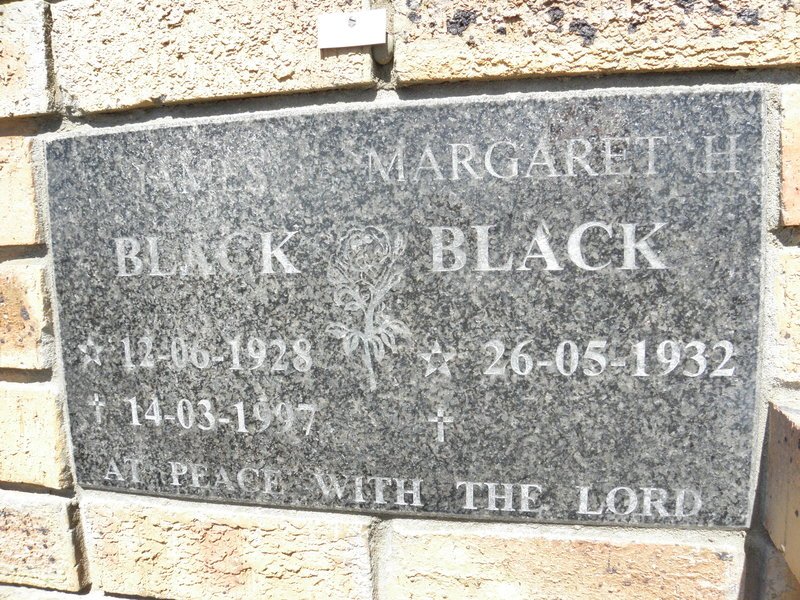 BLACK James 1928-1997 &amp; Margaret 1932-