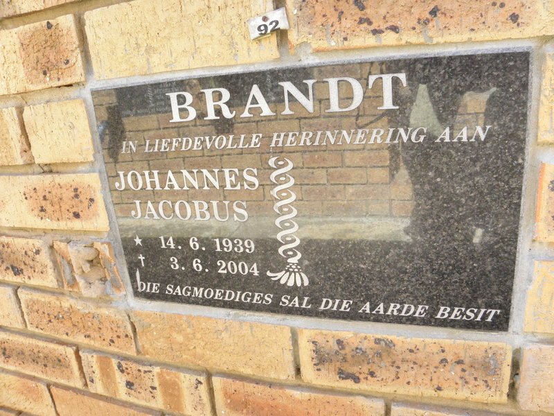 BRANDT Johannes Jacobus 1939-2004