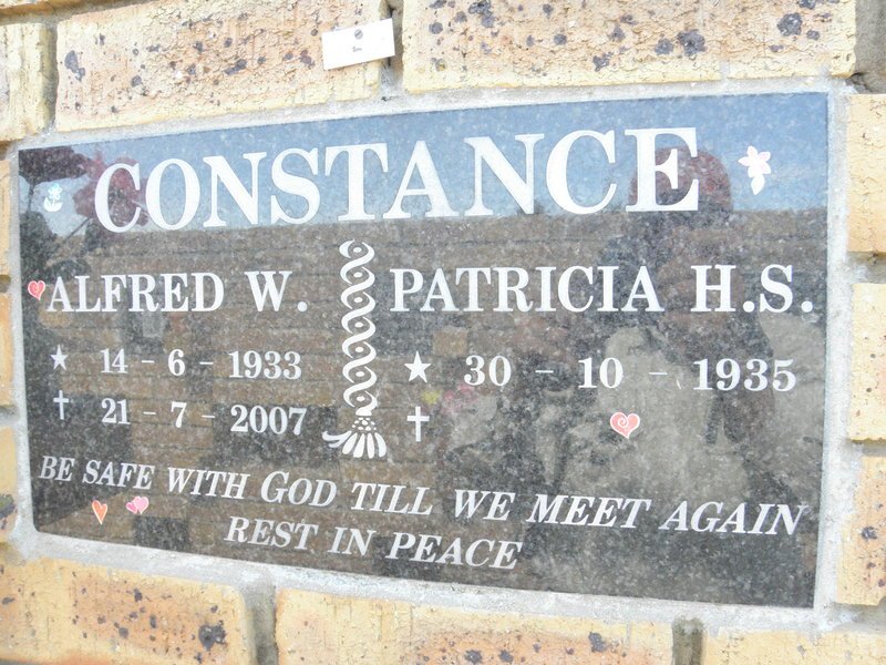 CONSTANCE Alfred W. 1933-2007 &amp; Patricia H.S. 1935-