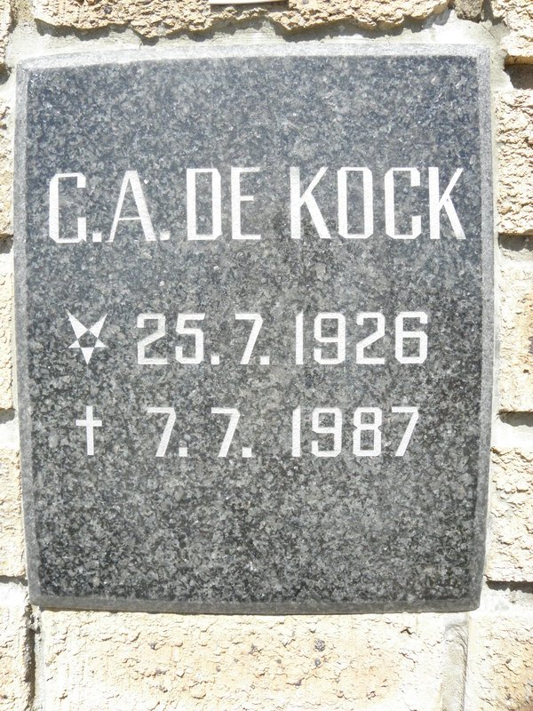 KOCK G.A., de 1926-1987