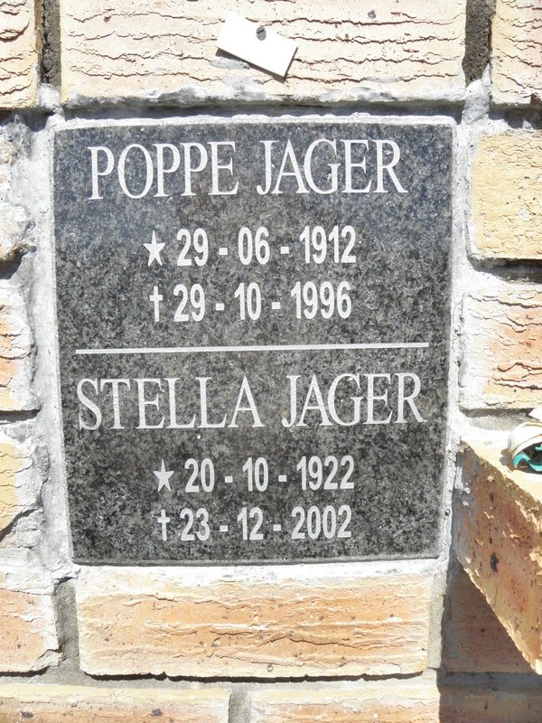 JAGER Poppe 1912-1996 :: JAGER Stella 1922-2002